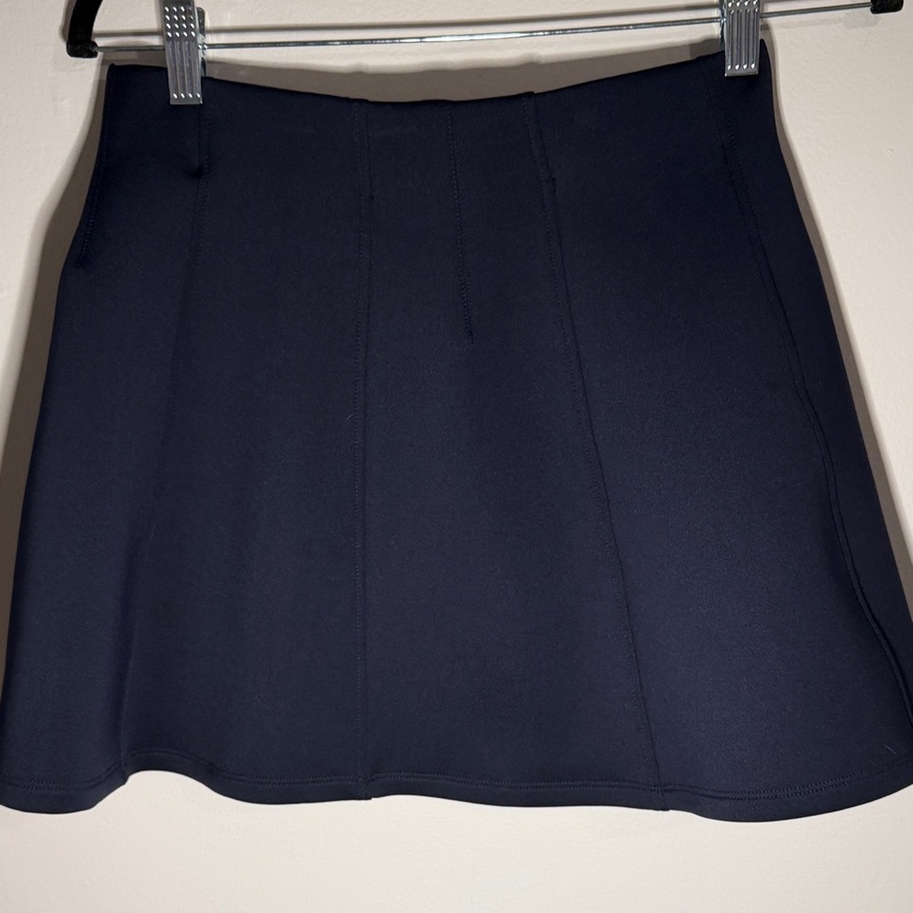 NWT Anthropologie Navy A-Line Mini Skirt XS | Structured Flared Classic